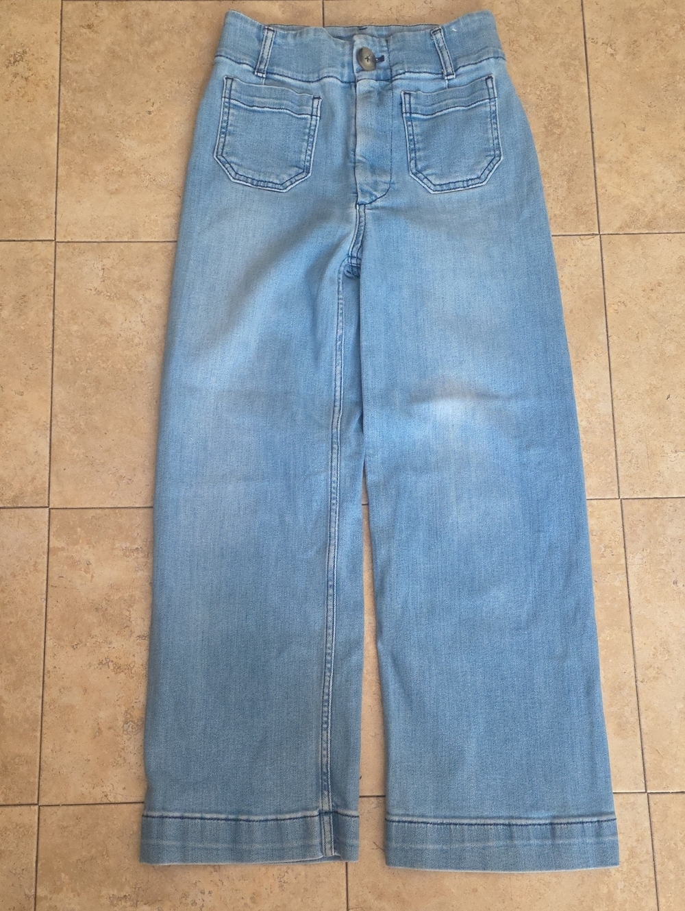 Pilcro and the Letterpress Light Blue Wide-Leg Jeans